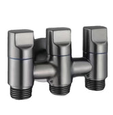 3 - Way Water Injection Angle Valve, Single Inlet and Three Outlet Angle Valve Three Way Multifunction Valve for Bathroom (Black) - Fossa Home